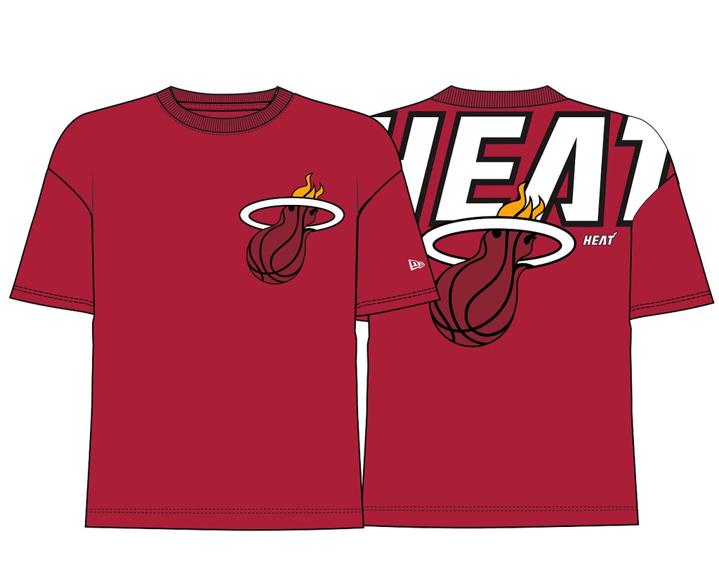 New Era NBA Men's Miami Heat Back Print Over sized T-Shirt