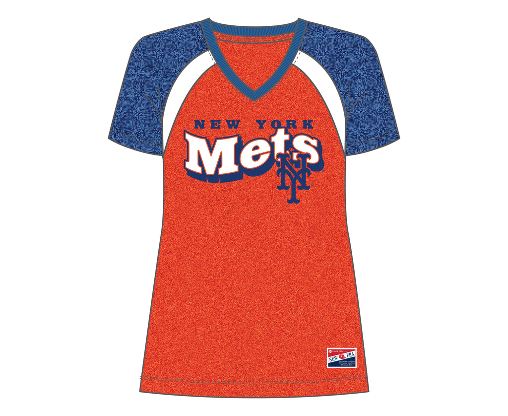 New Era MLB Women's New York Mets Color Block V-Neck