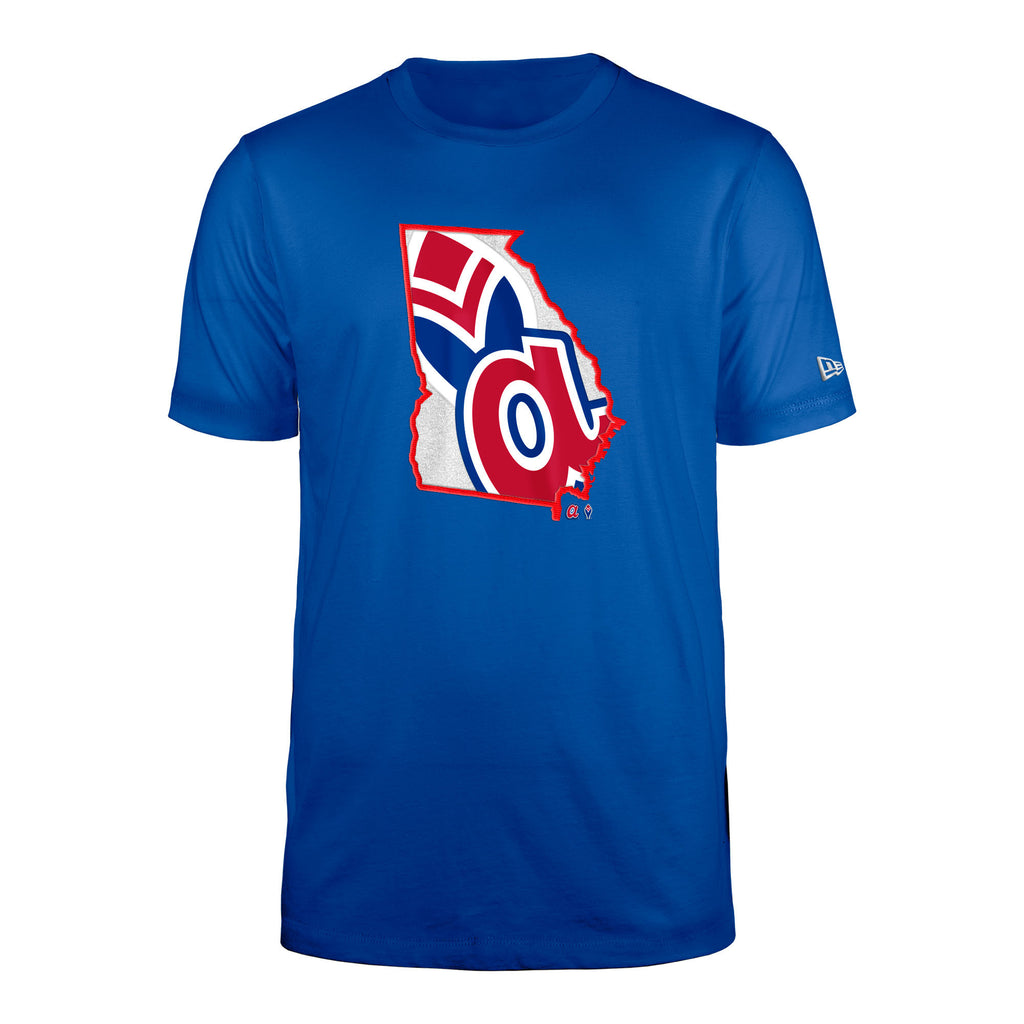 New Era Men's MLB Atlanta Braves Throwback Gameday State T-Shirt