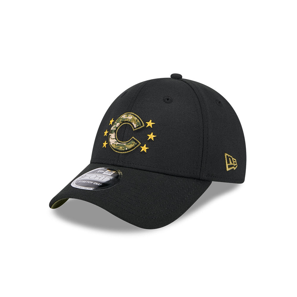 New Era MLB Men's Chicago Cubs 2024 Armed Forces Day Black 9FORTY Adjustable Hat