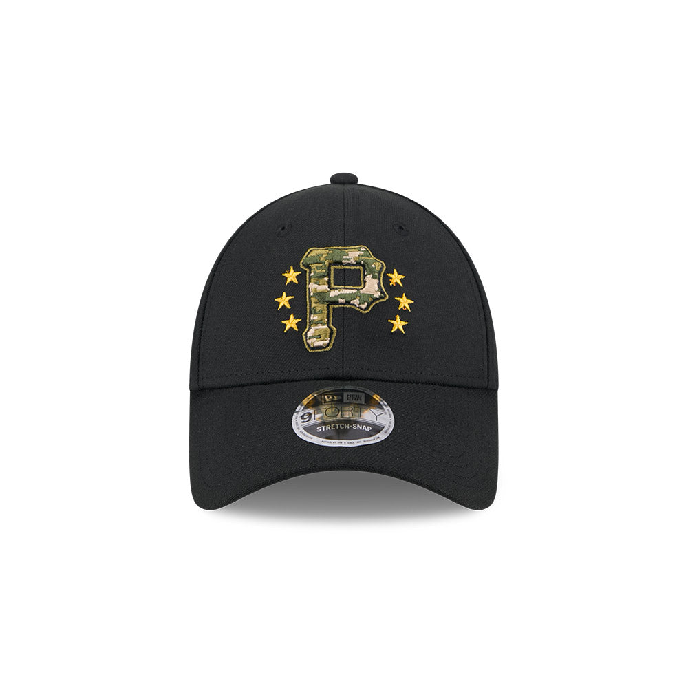 New Era MLB Men's Pittsburgh Pirates 2024 Armed Forces Day Black 9FORTY Adjustable Hat