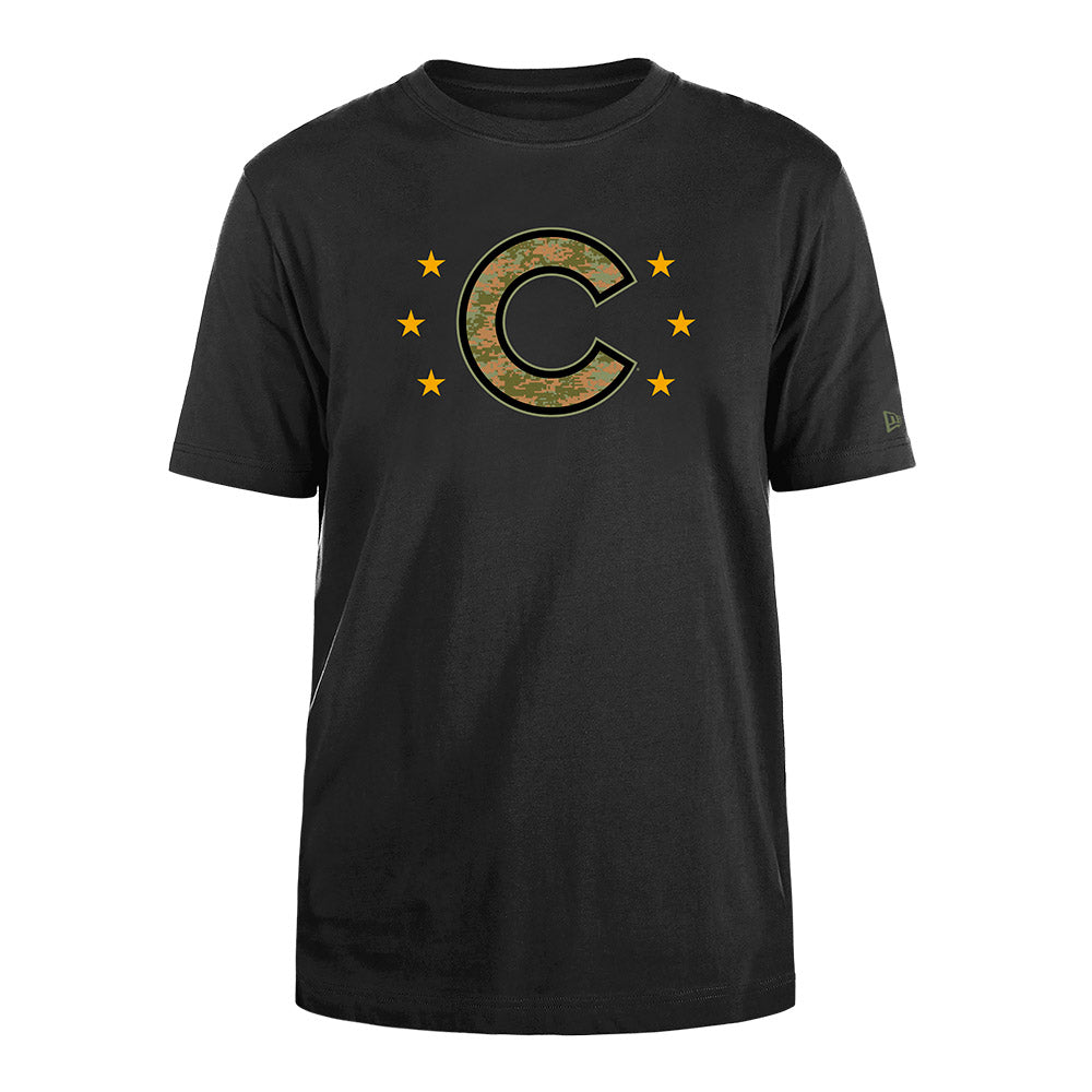 New Era MLB Men's Chicago Cubs 2024 Armed Forces T-Shirt Black