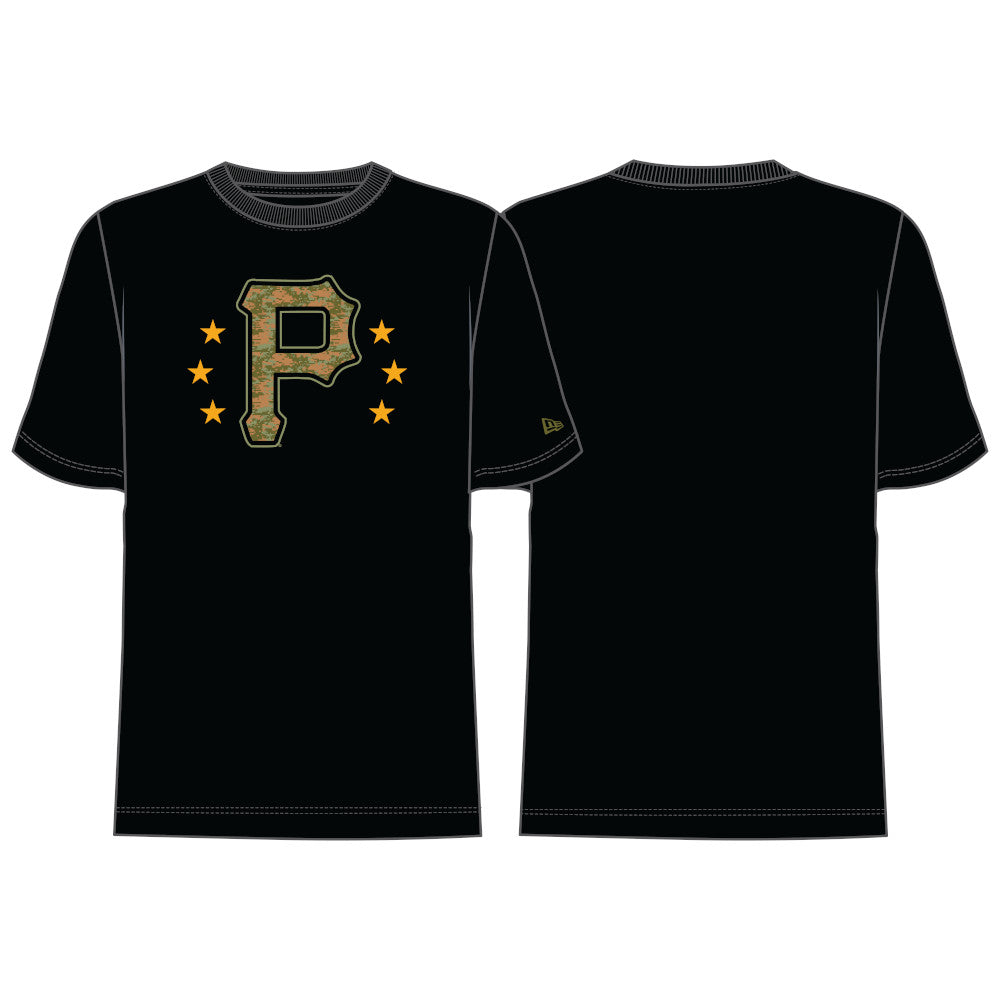 New Era MLB Men's Pittsburgh Pirates 2024 Armed Forces T-Shirt Black