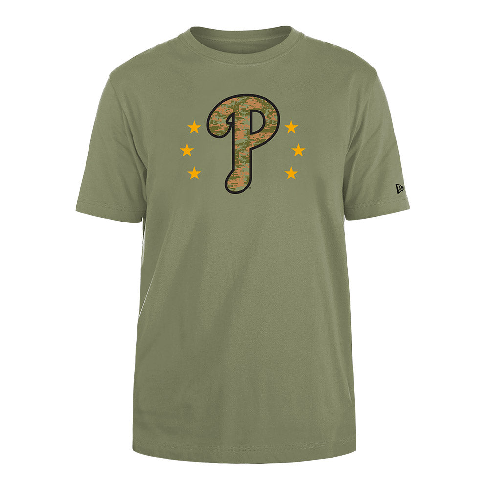 New Era MLB Men's Philadelphia Phillies 2024 Armed Forces Day T-Shirt Olive
