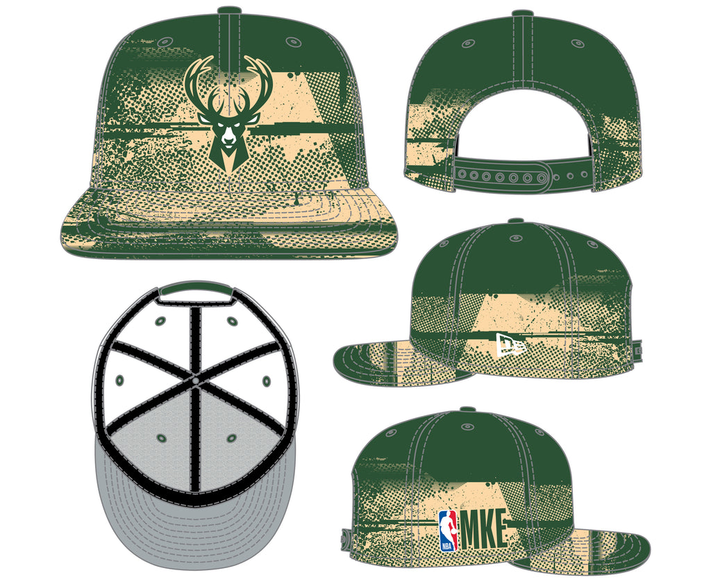 New Era NBA Men's Milwaukee Bucks Tip Off 24 9FIFTY Snapback Hat