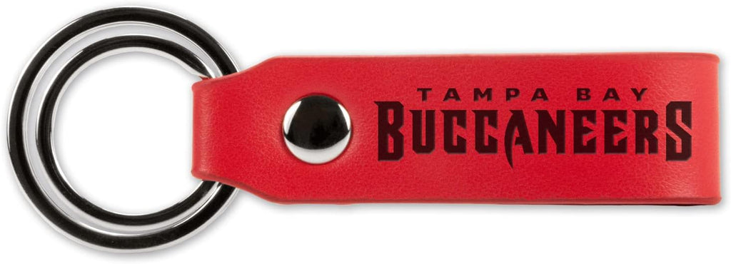 Rico NFL Tampa Bay Buccaneers Laser Engraved Faux Leather Keychain Strap Red
