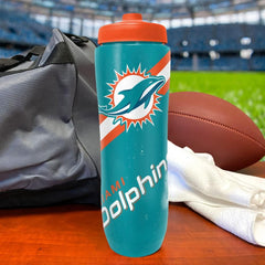 Party Animal NFL Miami Dolphins Squeezy Water Bottle 32 oz