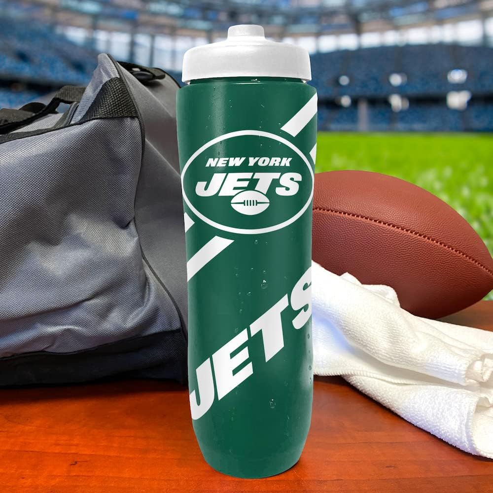 Party Animal NFL New York Jets Squeezy Water Bottle 32 oz