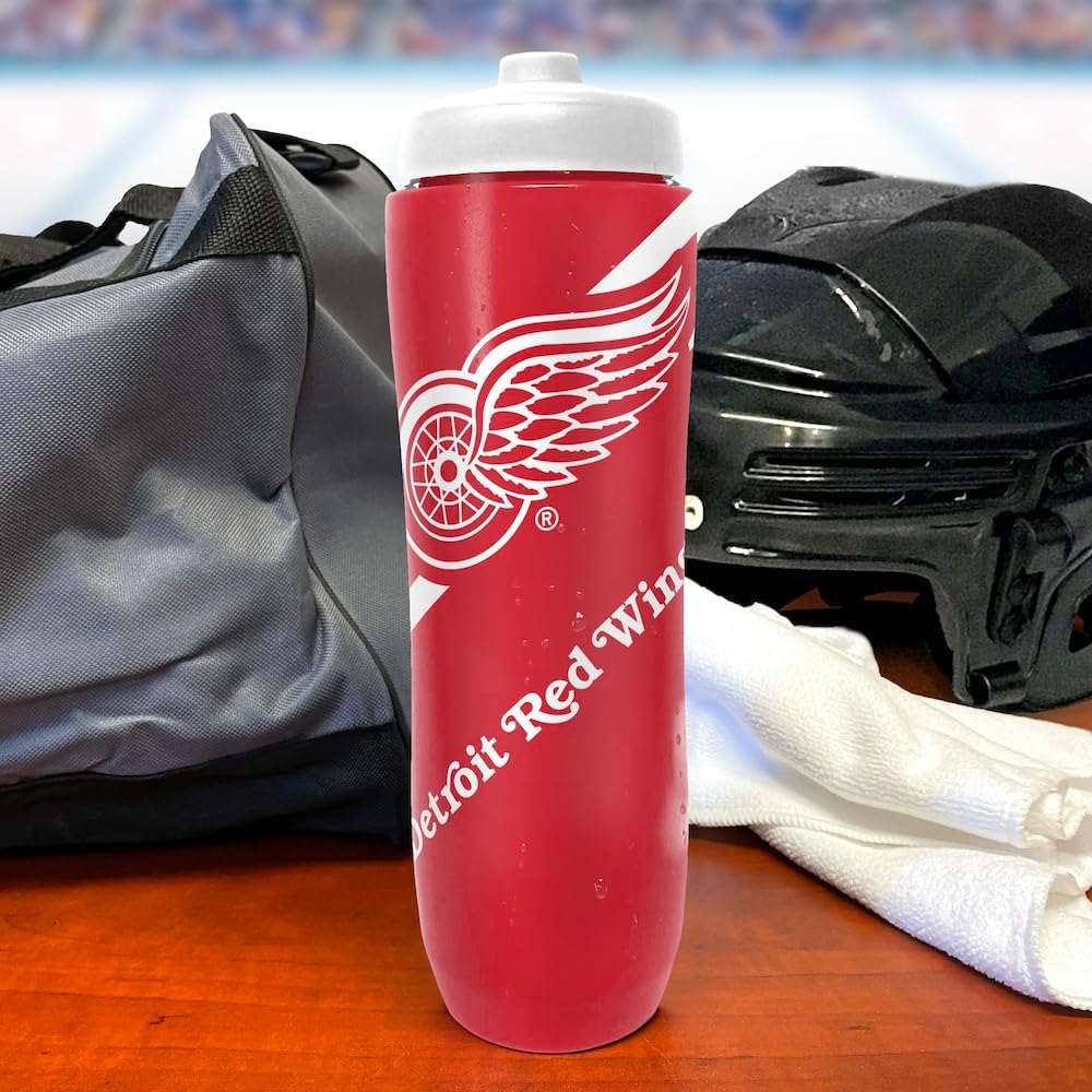 Party Animal NHL Detroit Red Wings Squeezy Water Bottle 32 oz