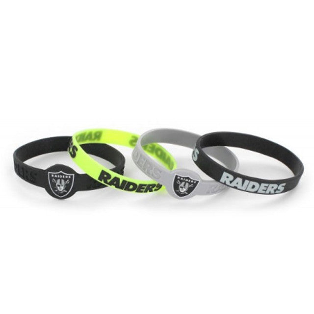 Aminco NFL Las Vegas Raiders 4-Pack Silicone Bracelets