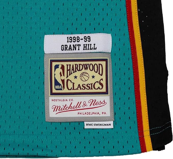 Mitchell & Ness Men's Grant Hill Teal Detroit Pistons 1998-99 Hardwood  Classics Swingman Jersey