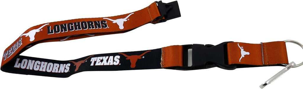Aminco NCAA Texas Longhorns Reversible Lanyard Keychain Badge Holder With Safety Clip