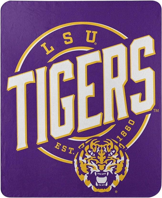 The Northwest Company NCAA LSU Tigers Campaign Design Fleece Throw Blanket
