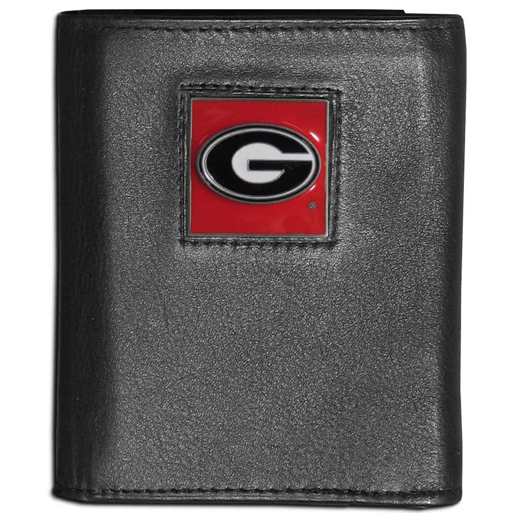Siskiyou Sports NCAA Men's Georgia Bulldogs Genuine Leather Tri-fold Wallet