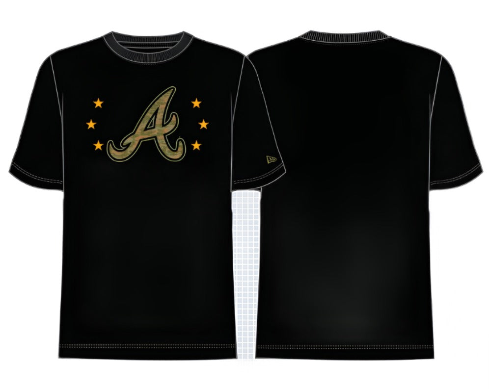 New Era MLB Men's Atlanta Braves 2024 Armed Forces T-Shirt Black