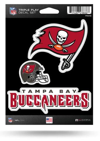 Rico NFL Tampa Bay Buccaneers Triple Play Sticker 3 Pack Team Decals