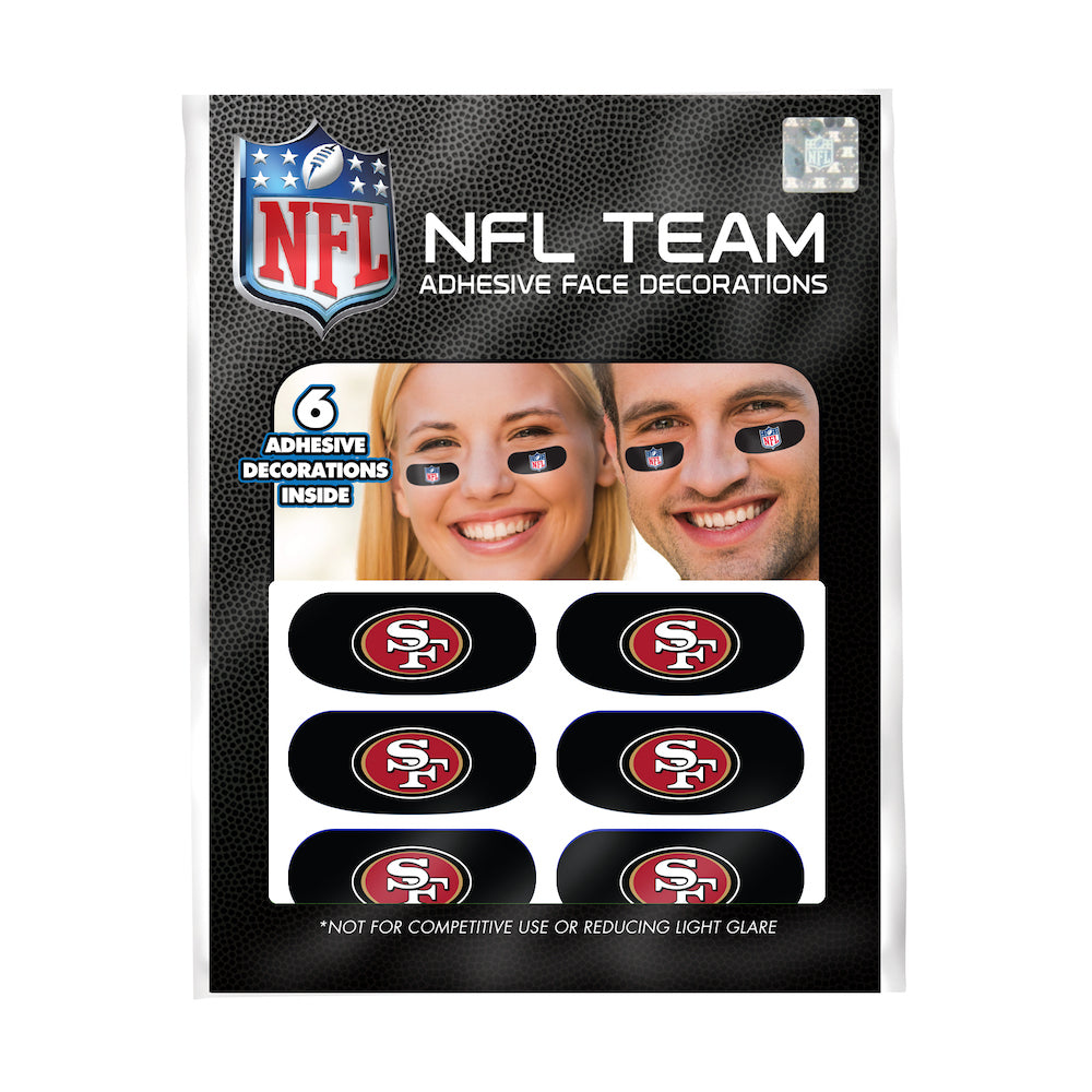 Party Animal NFL San Francisco 49ers Eye Black Strips Peel & Stick Tattoos