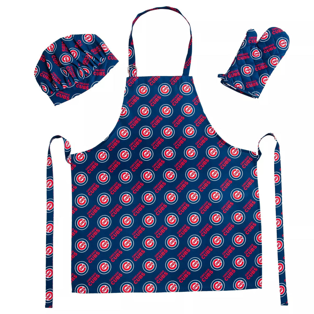Northwest MLB Chicago Cubs Adult 3-Piece Apron, Oven Mitt and Chef Hat Set