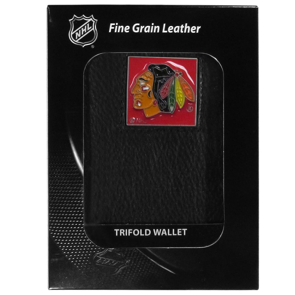 Siskiyou Sports NHL Men's Chicago Blackhawks Genuine Leather Tri-fold Wallet