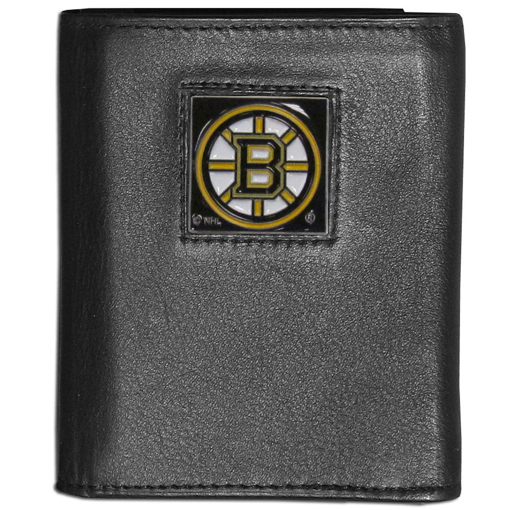 Siskiyou Sports NHL Men's Boston Bruins Genuine Leather Tri-fold Wallet