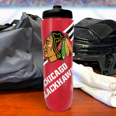 Party Animal NHL Chicago Blackhawks Squeezy Water Bottle 32 oz