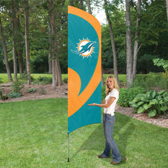 Party Animal NFL Miami Dolphins Tall Team Flag Kit with Pole