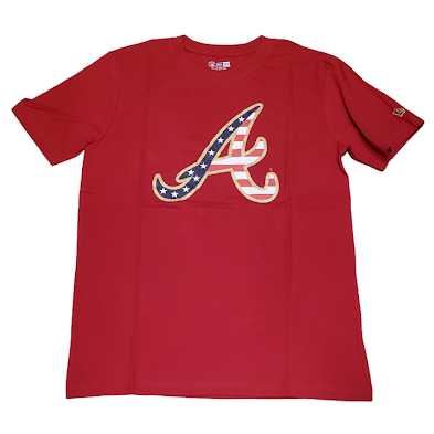 New Era MLB Men's Atlanta Braves 4th of July 2023 Stars & Stripes T-Shirt