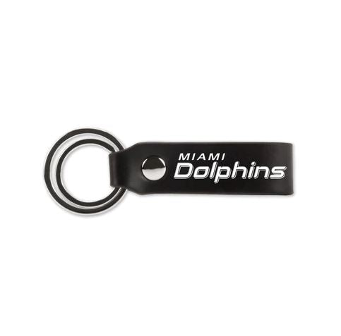 Rico NFL Miami Dolphins Laser Engraved Silicone Keychain Strap Black