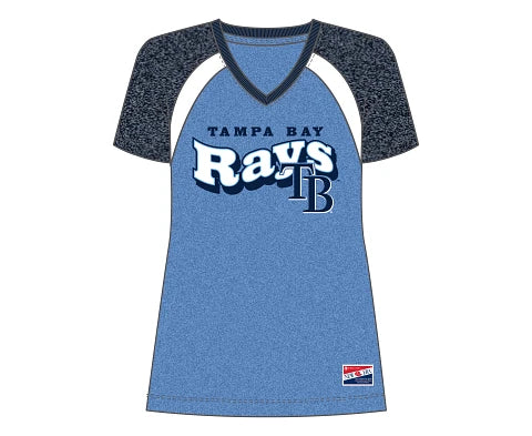 New Era MLB Women's Tampa Bay Rays Color Block V-Neck