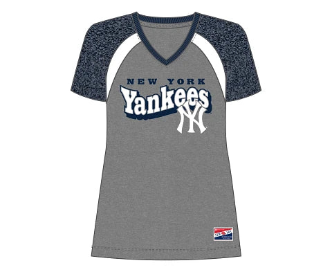 New Era MLB Women's New York Yankees Color Block V-Neck