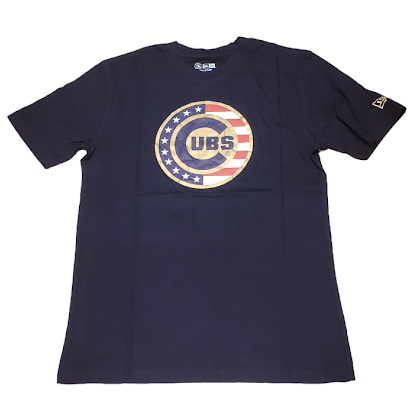 New Era MLB Men's Chicago Cubs 4th of July 2023 Stars & Stripes T-Shirt X-Large