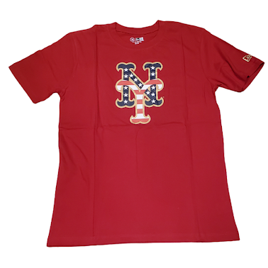 New Era MLB Men's New York Mets 4th of July 2023 Stars & Stripes T-Shirt