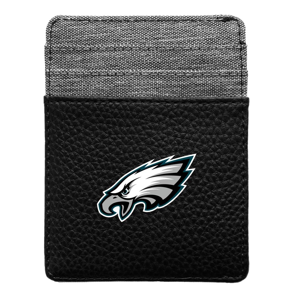 Little Earth NFL Unisex Philadelphia Eagles Pebble Front Pocket Wallet Black One Size