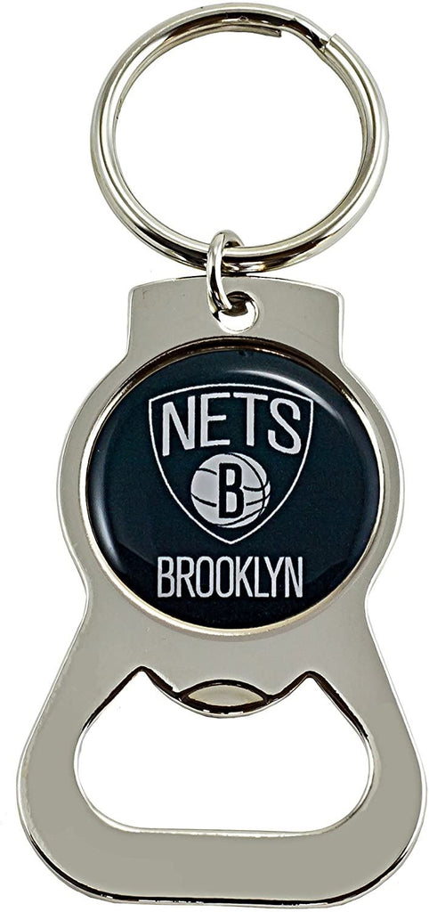 Aminco NBA Brooklyn Nets Bottle Opener Keychain Chrome
