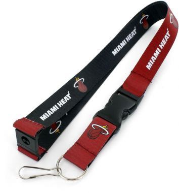 Aminco NBA Miami Heat Reversible Lanyard Keychain Badge Holder With Safety Clip
