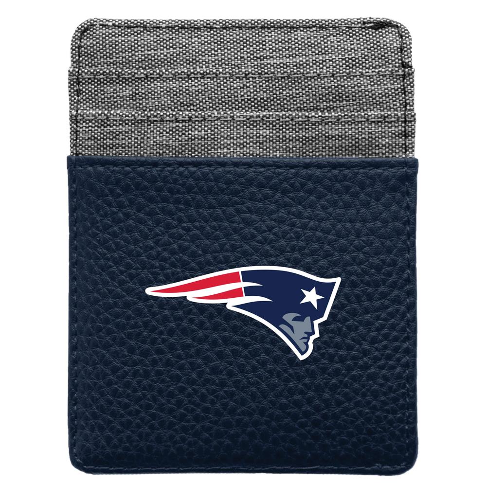 Little Earth NFL Unisex New England Patriots Pebble Front Pocket Wallet Navy One Size