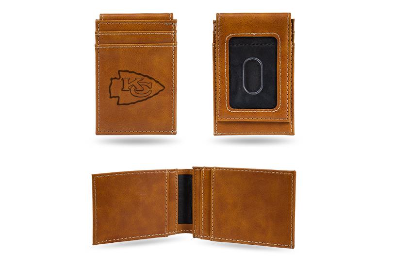 Rico NFL Kansas City Chiefs Laser Engraved Front Pocket Wallet
