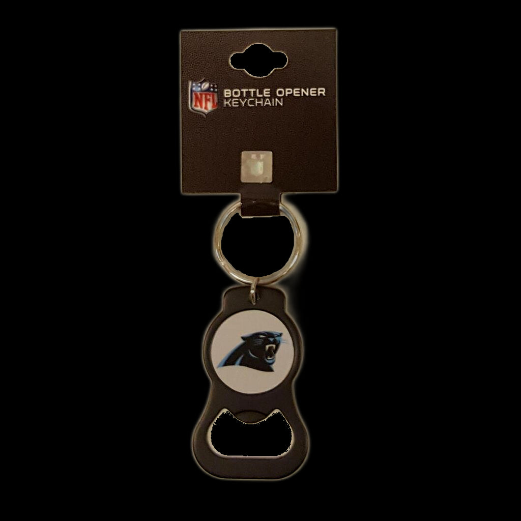 Aminco NFL Carolina Panthers Bottle Opener Keychain Black