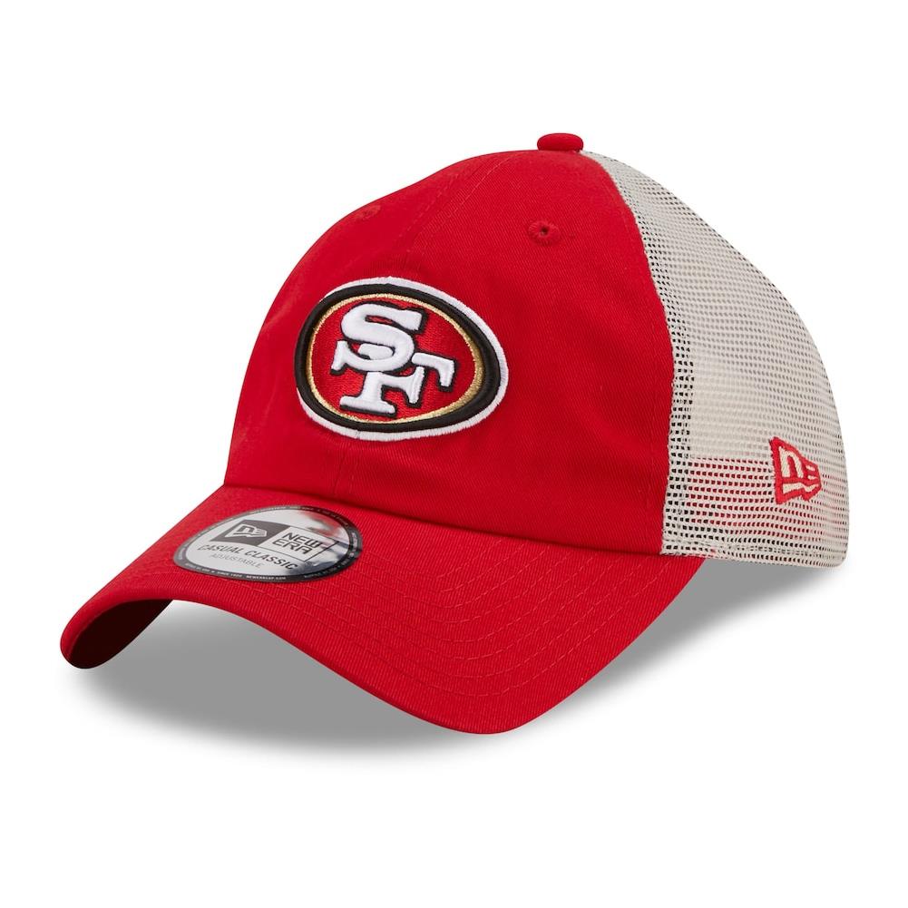 New Era NFL Men's San Francisco 49ers Flag 9TWENTY Adjustable Trucker Hat Red//Khaki One Size