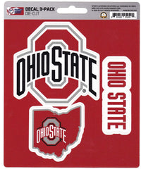 Fanmats NCAA Ohio State Buckeyes Team Decal - Pack of 3