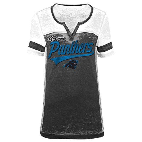 5th & Ocean NFL Women's Carolina Panthers Burnout V-Neck T-Shirt