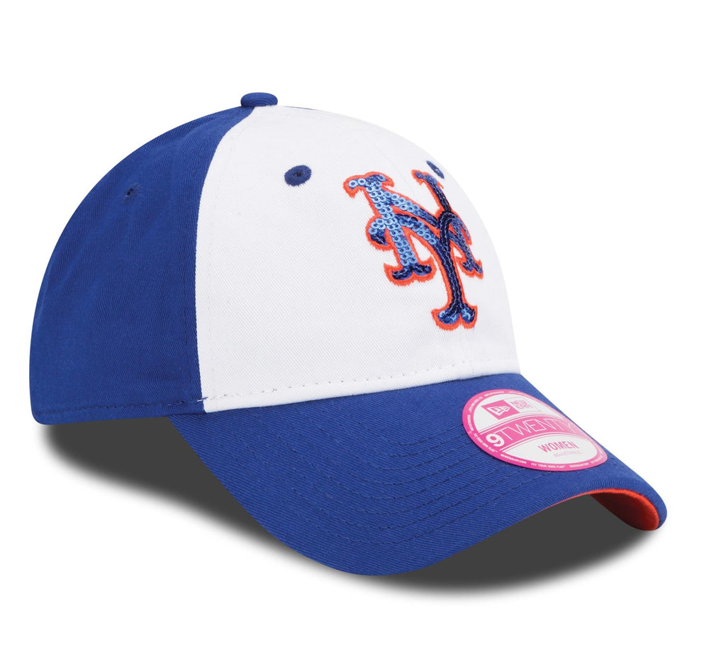 New Era MLB Women’s New York Mets Team Glimmer 9TWENTY Adjustable Strapback Hat Blue OSFM