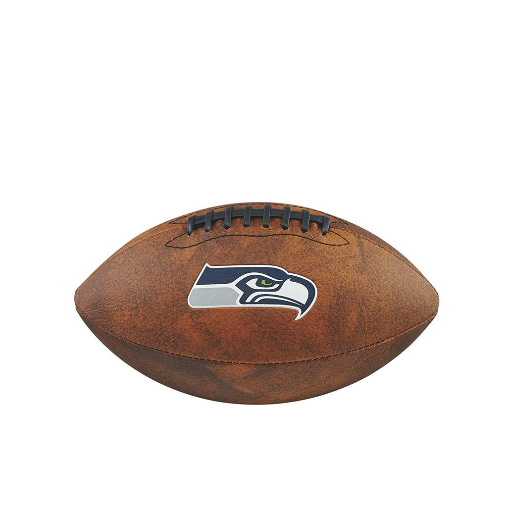 Wilson NFL Seattle Seahawks Team Logo Throwback Junior Football Brown 11 Inch