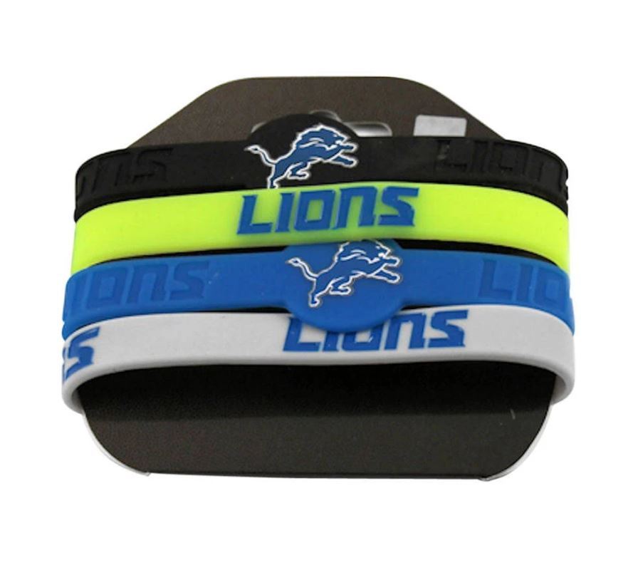 Aminco NFL Detroit Lions 4-Pack Silicone Bracelets