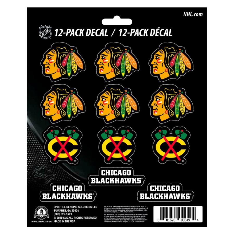 Fanmats NHL Chicago Blackhawks Mini Decals 12-Pack