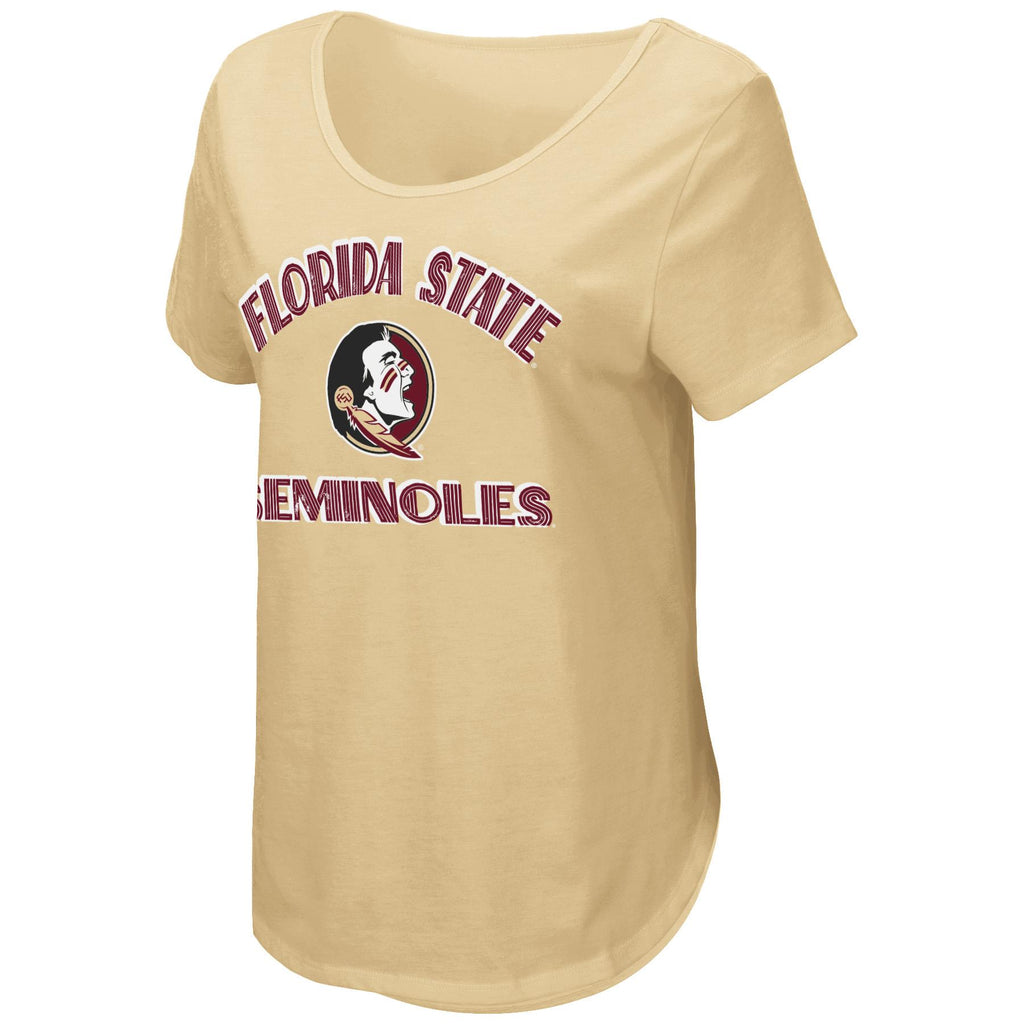 Colosseum NCAA Women's Florida State Seminoles Maria Scoop Neck T-shirt Gold