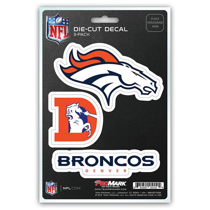 Promark NFL Denver Broncos Team Decal - Pack of 3
