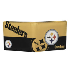Little Earth NFL Unisex Pittsburgh Steelers Bi-Fold Wallet Black/Yellow One Size