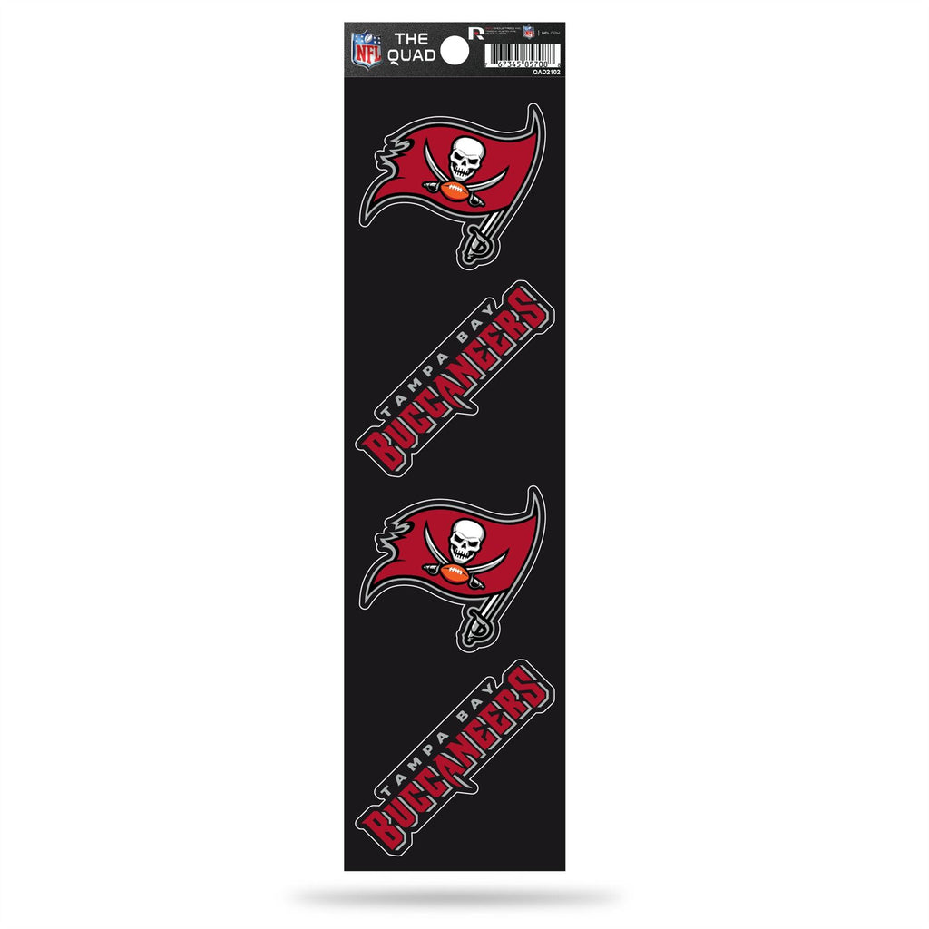Rico NFL Tampa Bay Buccaneers The Quad 4 Pack Auto Decal Car Sticker Set QAD02