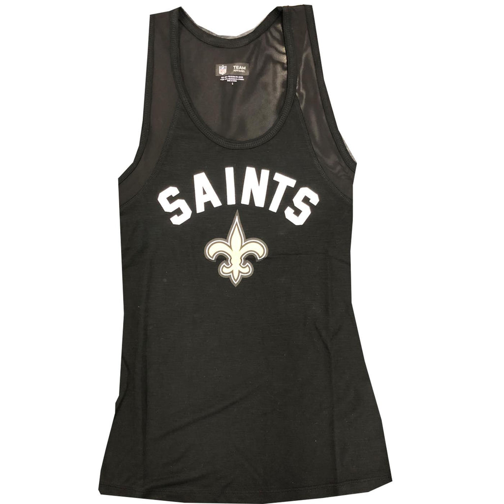 New Era NFL Women’s New Orleans Saints Wordmark Arch Heathered Mesh Tank Top